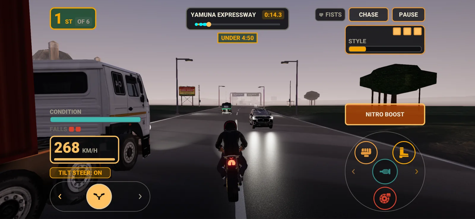 268 km/h past a truck on the Yamuna Expressway