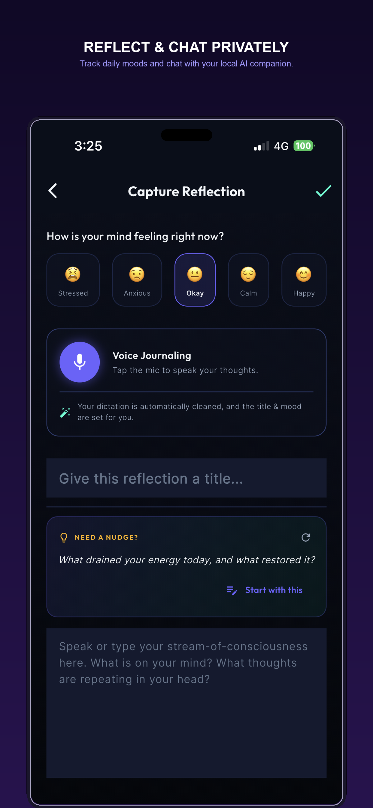 Journal and Chat screen