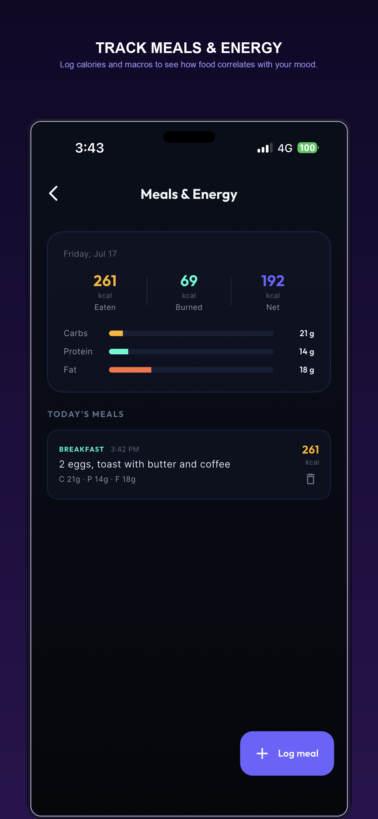 Nutrition Calorie logs